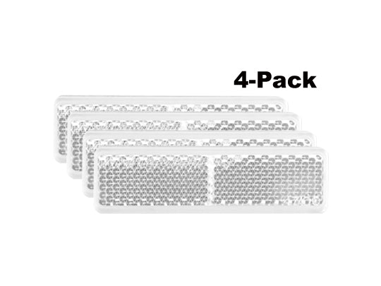 WR120C Clear Reflector Welded White - Self Adhesive 70x20x7.5mm